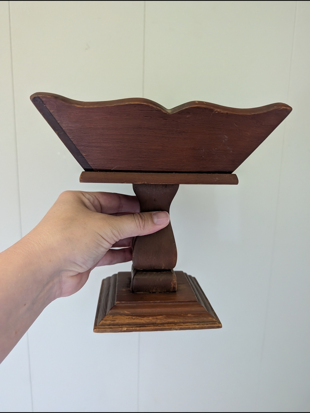 Wood Decorative Pedestal Bowl - Brown